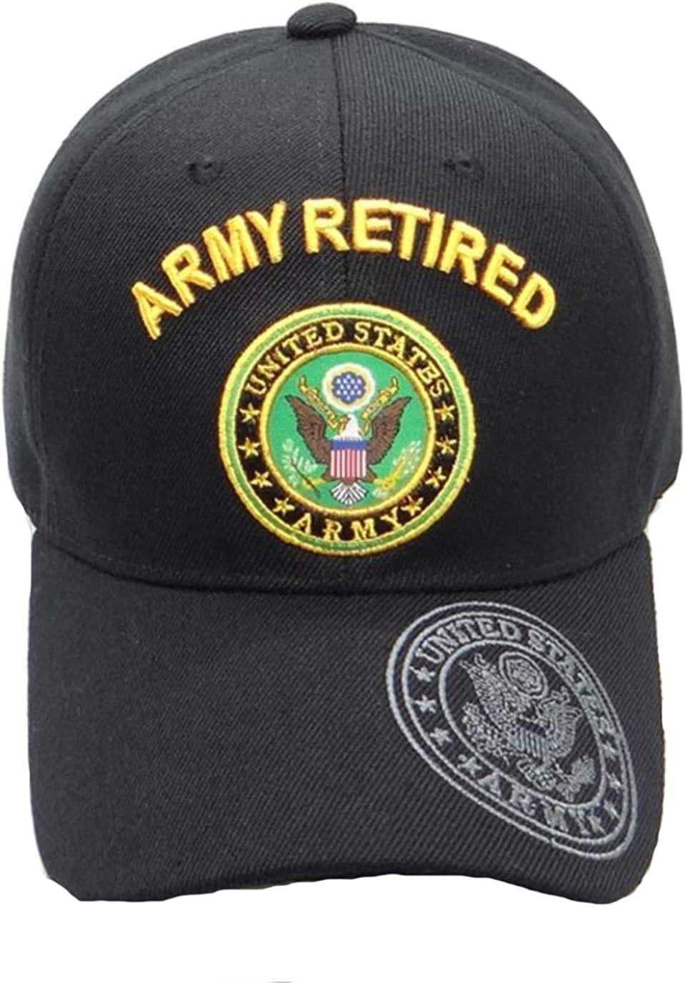 US Military Army Retired Black Baseball Cap