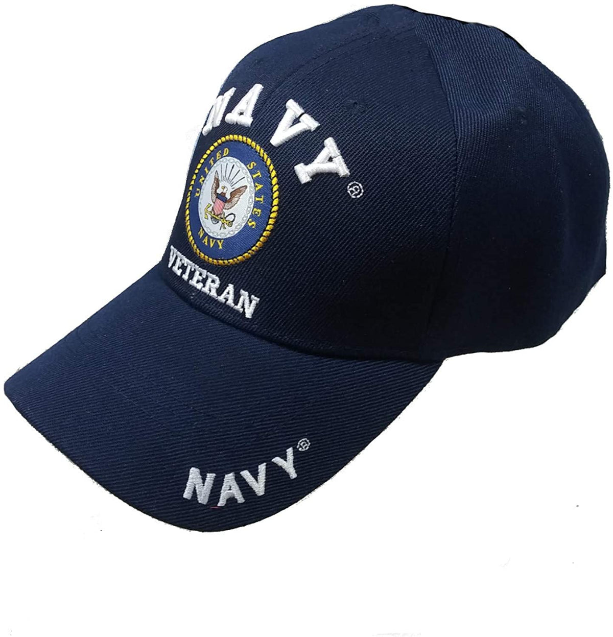 US Military Navy Veteran Shield Blue Adjustable Baseball Cap