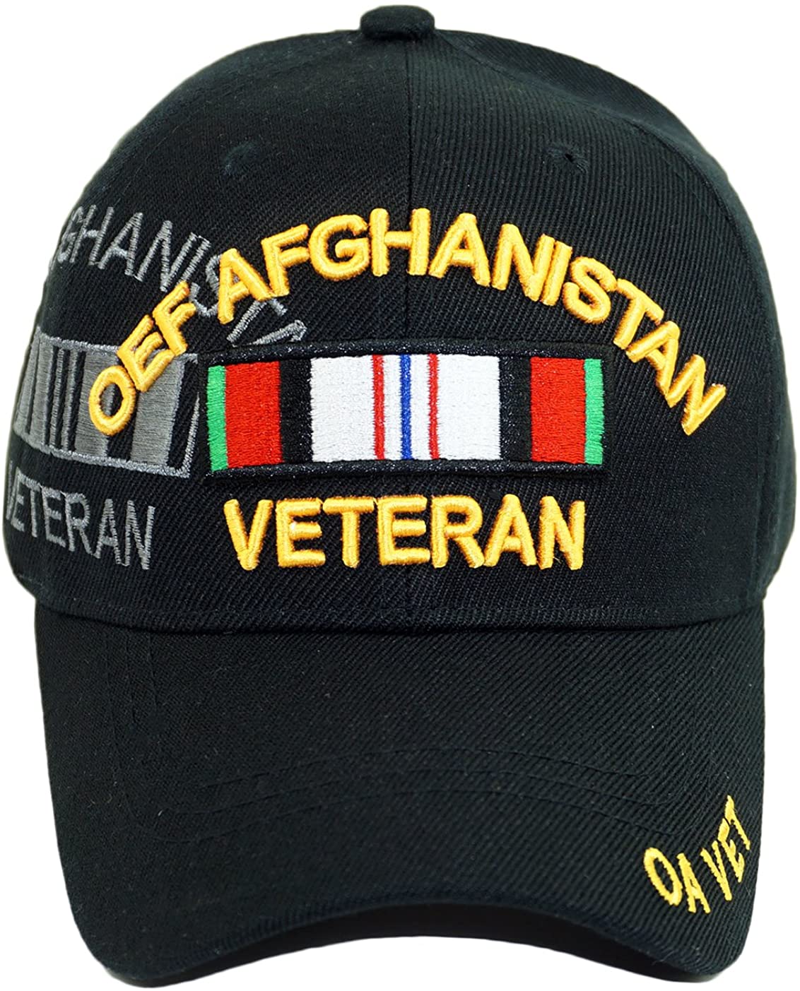 US Military OEF Afghanistan Veteran Black Baseball Hat Cap