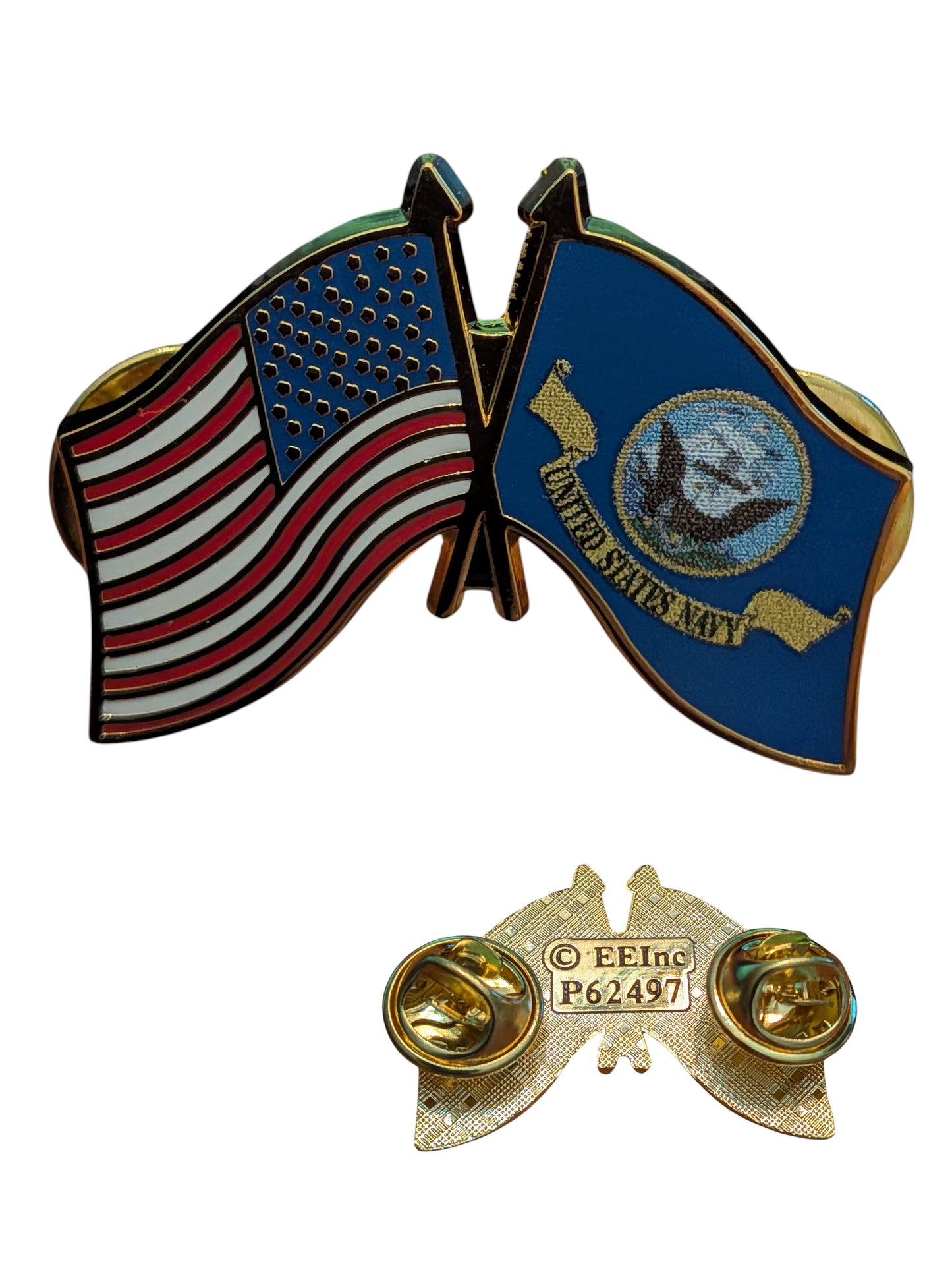EagleEmblems P62497 PIN USA/USN Flag LRG (1-1/4")