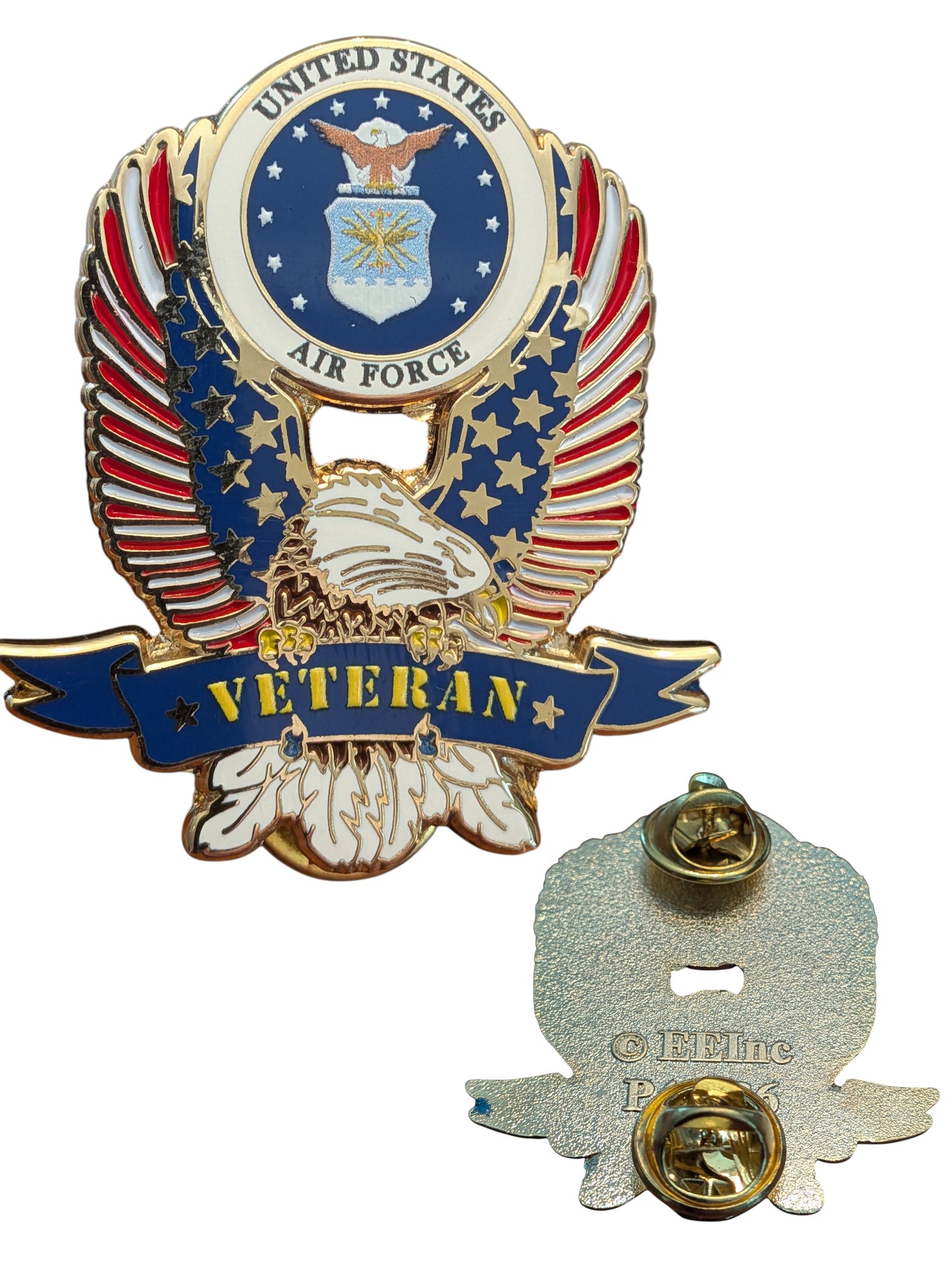 EagleEmblems P40126 PIN US Air Force Veteran Eagle (1-5/8")