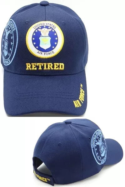 US Air Force Retired Emblem Shadow Blue Baseball Cap