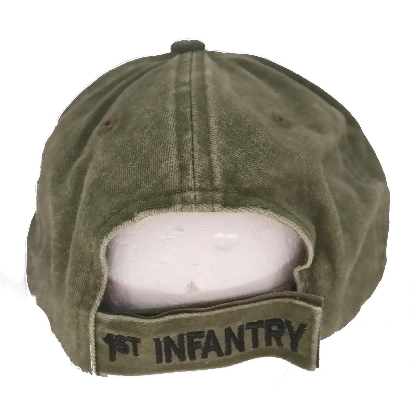 US Military 1st Infantry Division Pigment Washed Olive Adjustable Baseball Hat Cap
