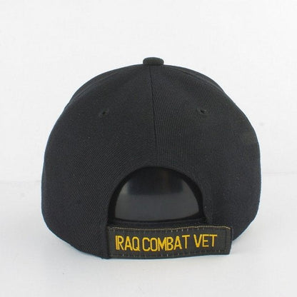 US Military Iraq Combat Veteran Black Adjustable Baseball Hat Cap