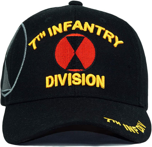 US 7th Infantry Division Black Baseball Cap