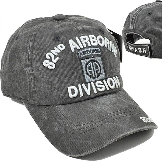 US Military 82nd Airborne Division Pigment Washed Adjustable Baseball Hat Cap