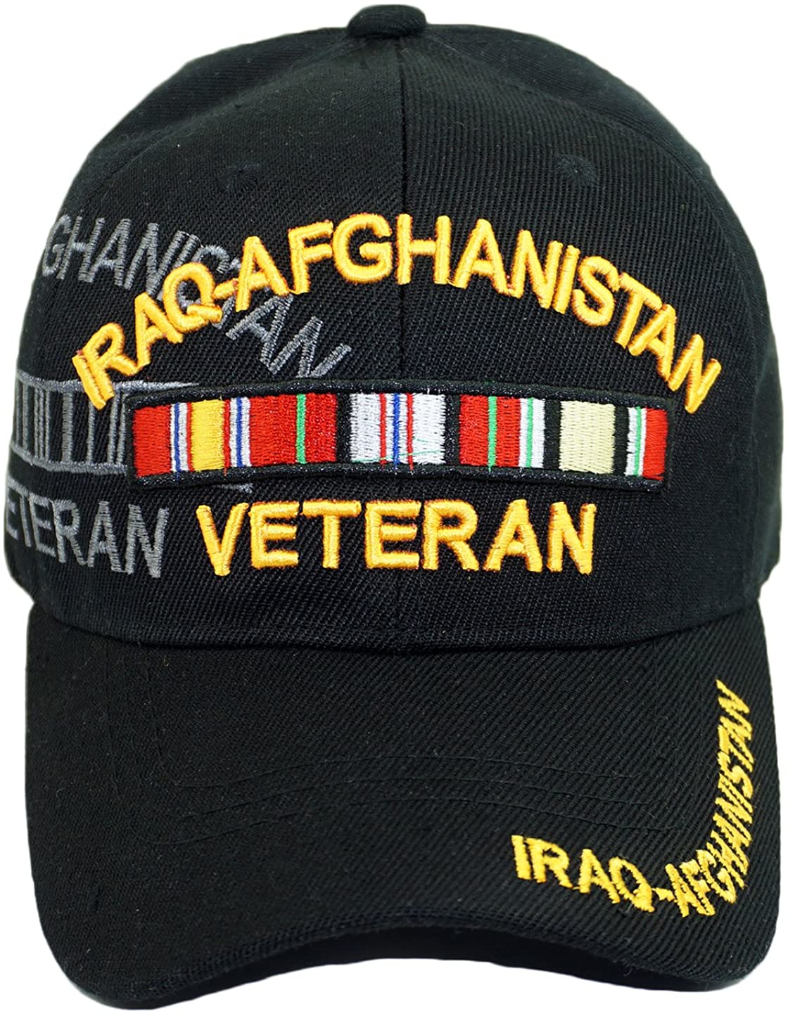 US Military Iraq-Afghanistan Veteran Black Adjustable Baseball Hat Cap