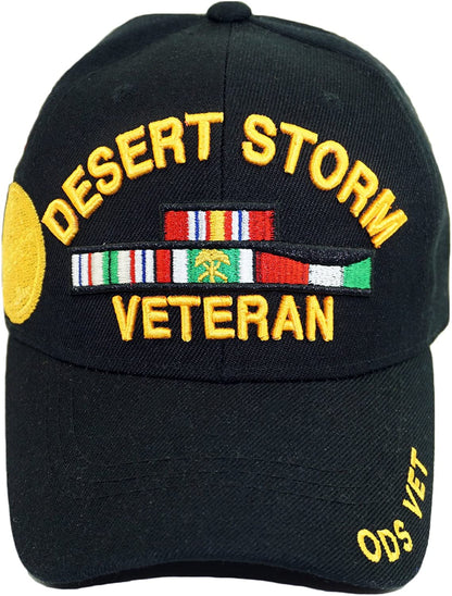 US Military Desert Storm Veteran ODS Black Baseball Hat Cap