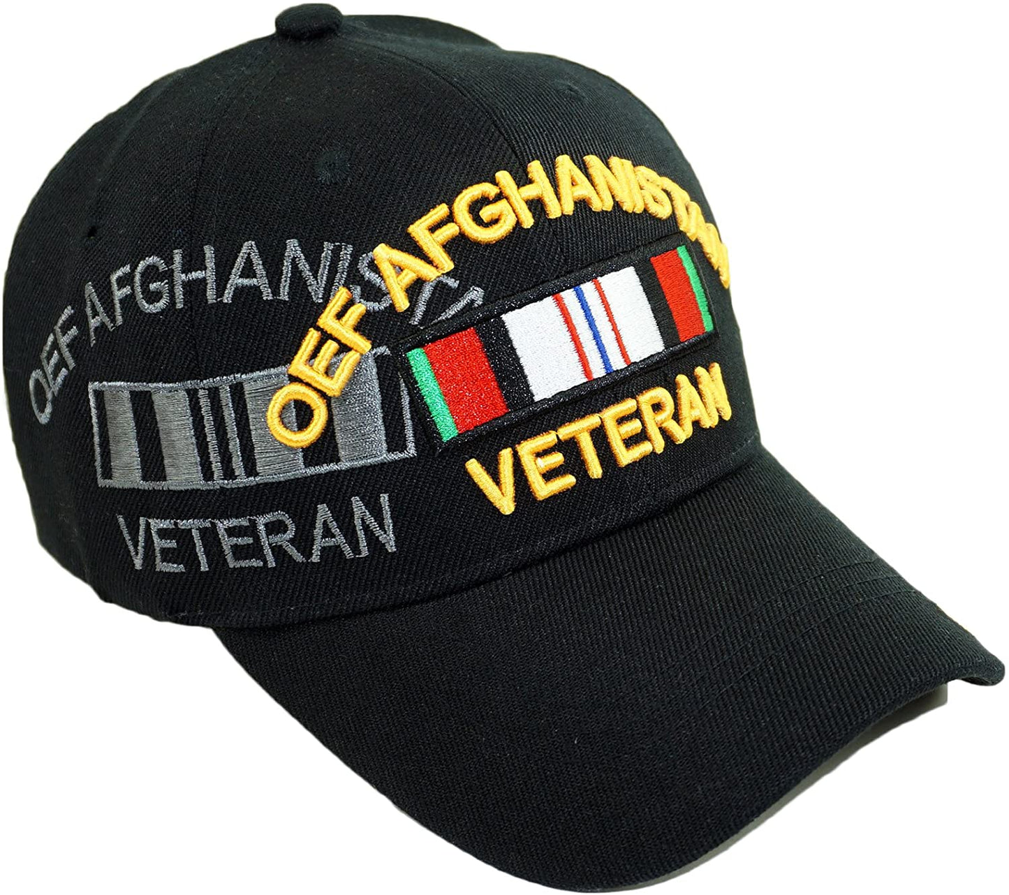 US Military OEF Afghanistan Veteran Black Baseball Hat Cap