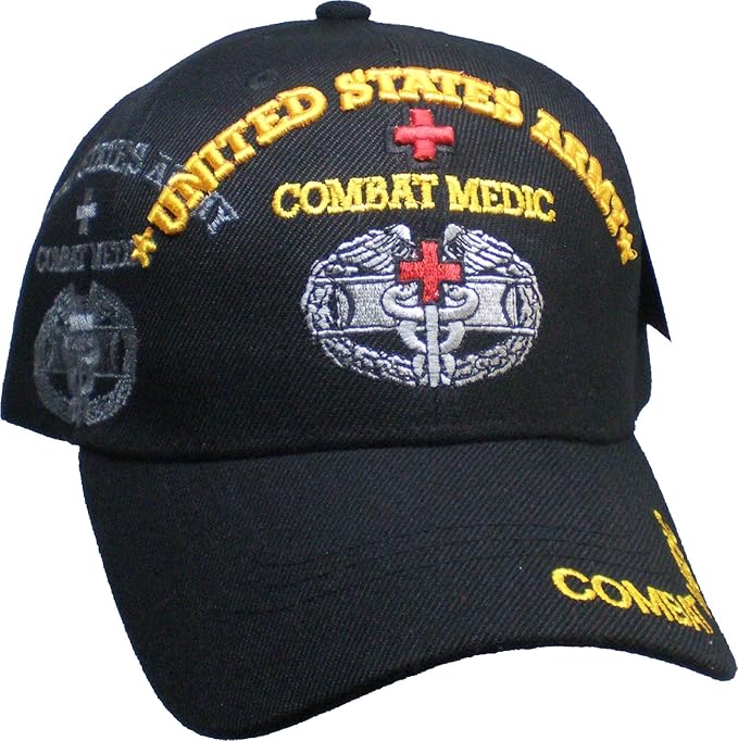 United States Army Combat Medic Shadow Black Baseball Cap