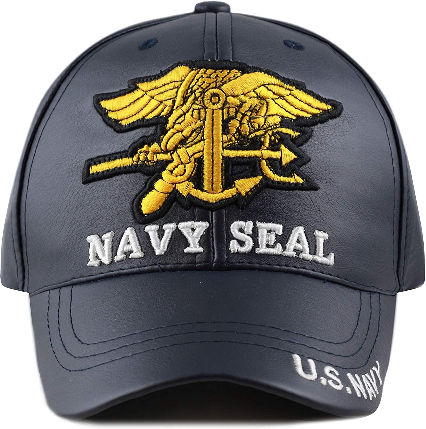 US Military Nave Seal PU (Plyurethane) Blue Adjustable Baseball Hat Cap