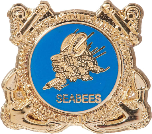 EagleEmblems P15989 PIN US Navy Seabees Small (1'')