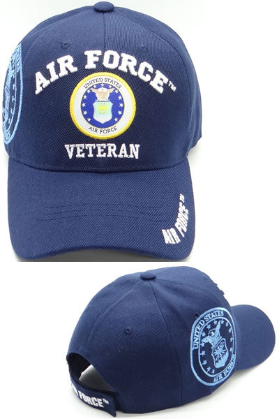US Air Force Veteran Shield Blue Baseball Cap