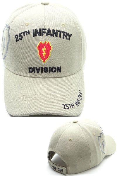 US Military 25th Infantry Division Khaki Adjustable Baseball Hat Cap