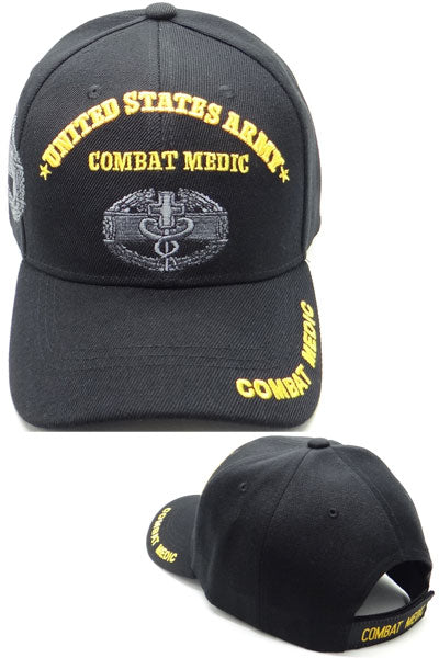 US Military Combat Medic Baseball Hat Cap, One Size, Black