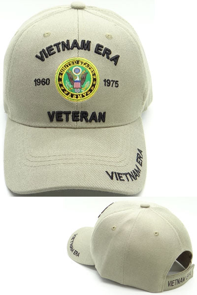 US Military Vietnam Era Veteran Khaki Baseball Hat Cap