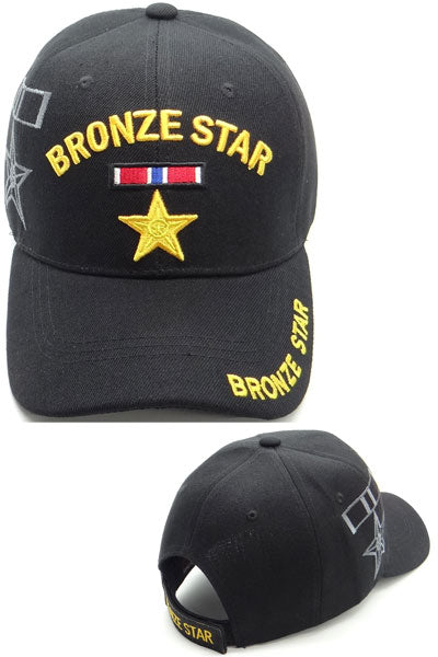 US Military Bronze Star Black Baseball Hat Cap