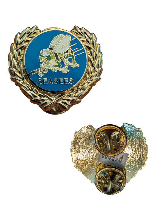 EagleEmblems P15909 PIN US Navy Seabees Wreath (1-1/16")