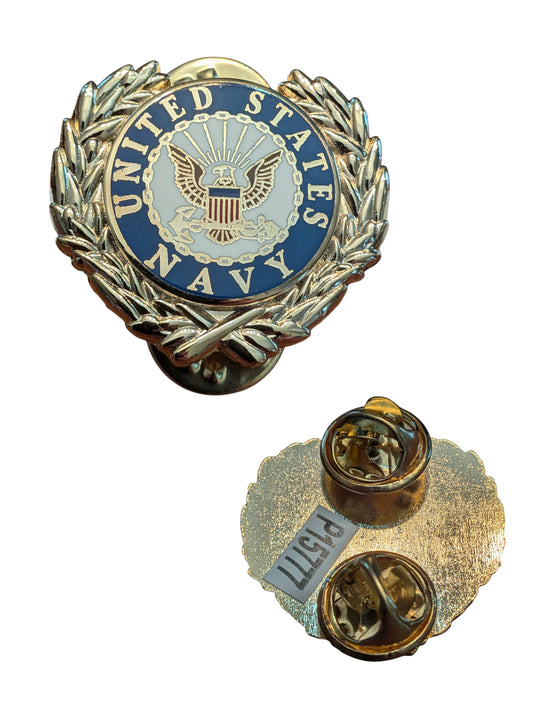 EagleEmblems P15777 PIN US Navy Logo Wreath (1-1/8")