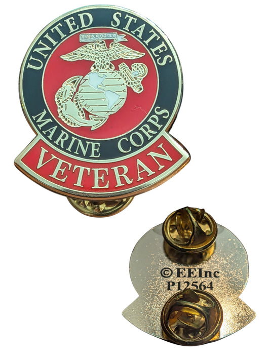 EagleEmblems P12564 PIN US Marine Corps Logo Veteran (1-1/8")
