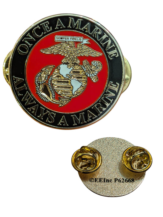 EagleEmblems P62668 PIN US Marine Corps Logo Once A Marine (1")
