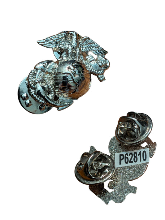 EagleEmblems P62810 PIN US Marine Corps Emblem A3 Left Silver (1-1/16")