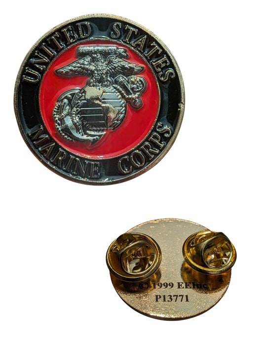 EagleEmblems P13771 PIN US Marine Corps Logo E Reg Silver/Gold (1")