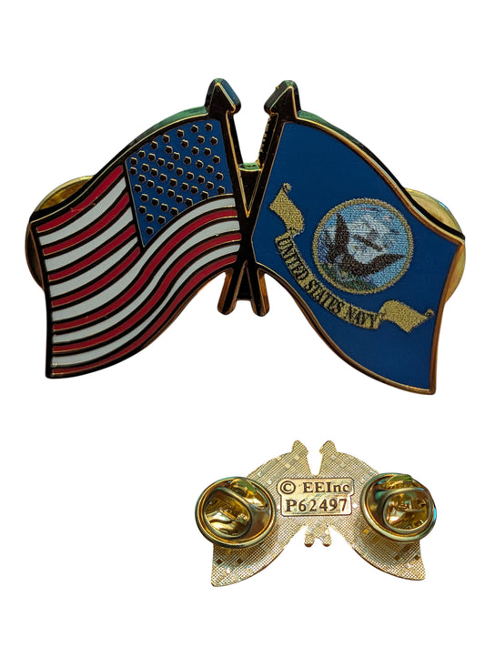 EagleEmblems P62497 PIN USA/USN Flag LRG (1-1/4")
