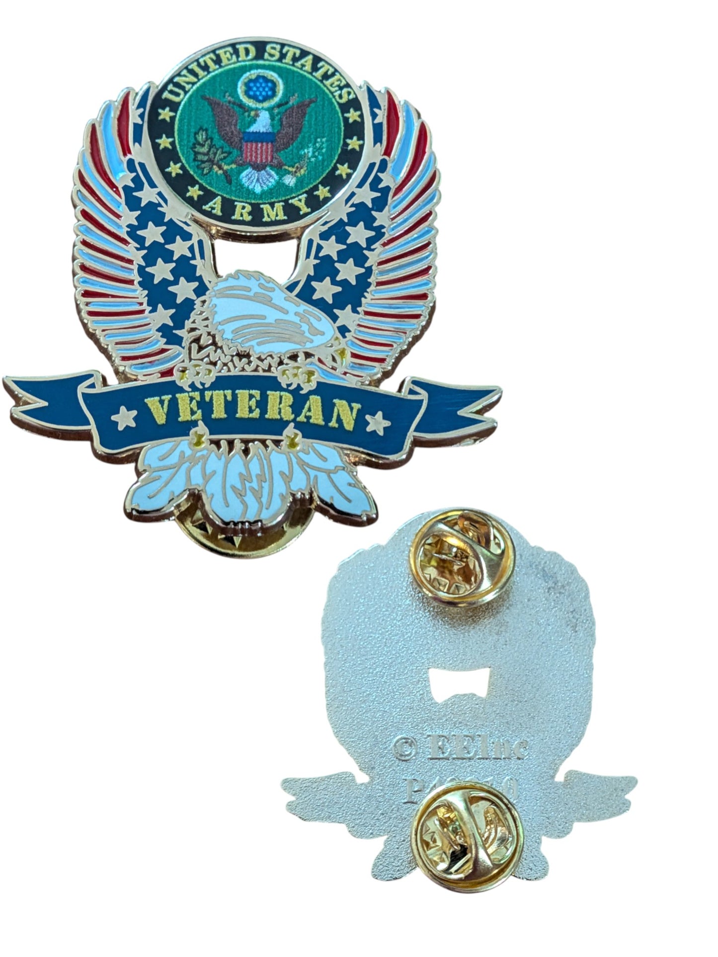 EagleEmblems P40210 PIN US Army Veteran Eagle (1-5/8")
