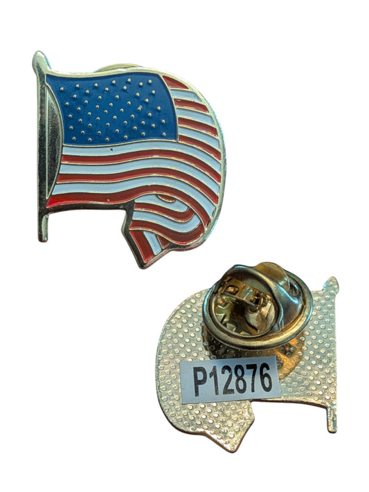 EagleEmblems P12876 PIN USA Flag Wavy Curly (1")
