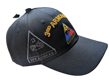 US Army 3rd Armored Spearhead Black Baseball Cap