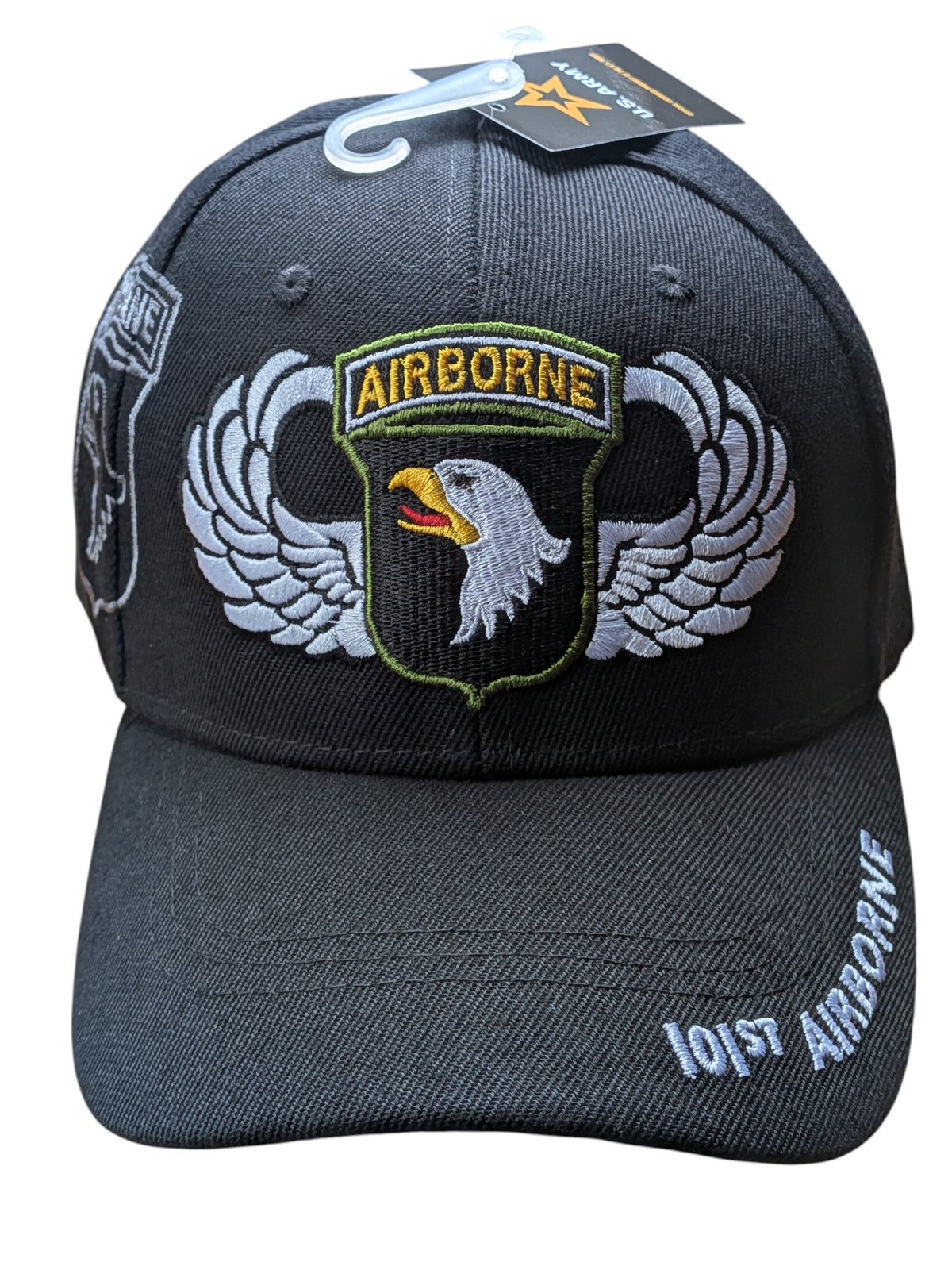 US Army 101st Airborne Screaming Eagle Wings Black Baseball Cap
