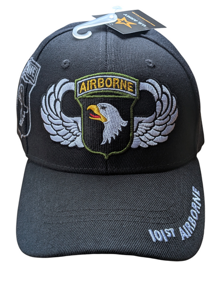 US Army 101st Airborne Screaming Eagle Wings Black Baseball Cap