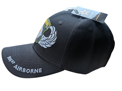 US Army 101st Airborne Screaming Eagle Wings Black Baseball Cap