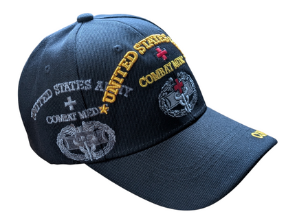 United States Army Combat Medic Shadow Black Baseball Cap