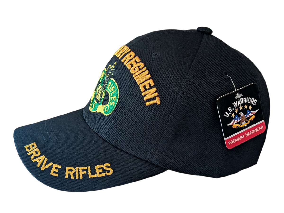 US Army 3rd Cavalry Regiment Brave Rifles Black Baseball Cap