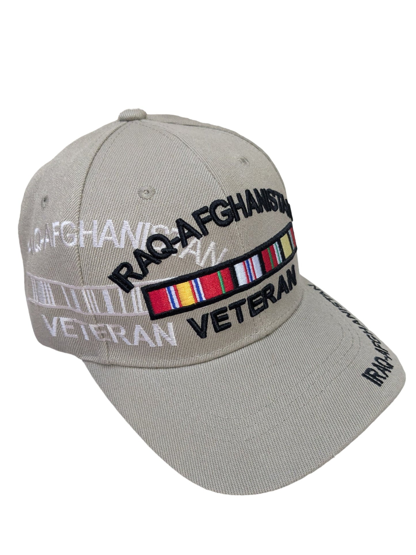 US Military Iraq-Afghanistan Veteran Khaki Adjustable Baseball Hat Cap
