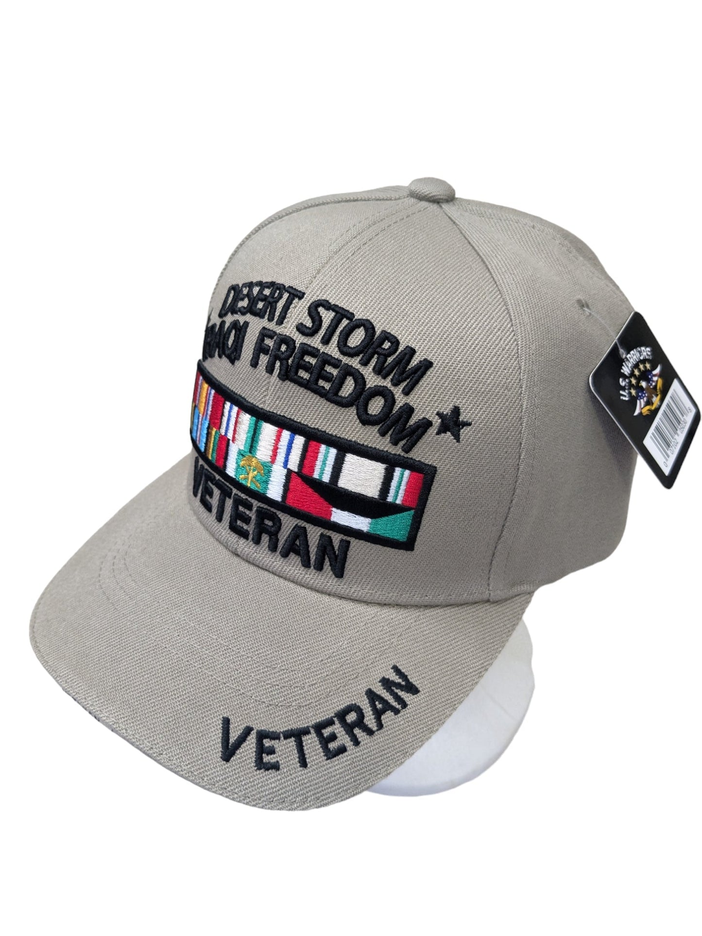 US Military Desert Storm Iraqi Freedom Veteran Khaki Adjustable Baseball Hat Cap