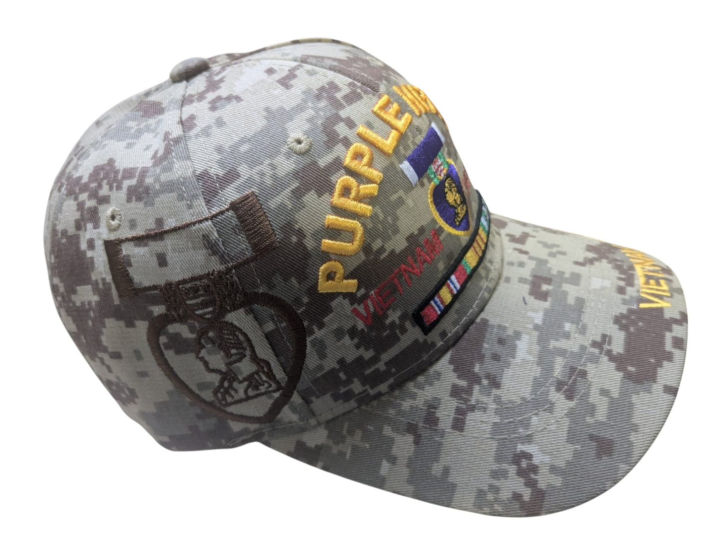 US Military Purple Heart Vietnam Veteran Desert Camouflage Baseball Hat Cap