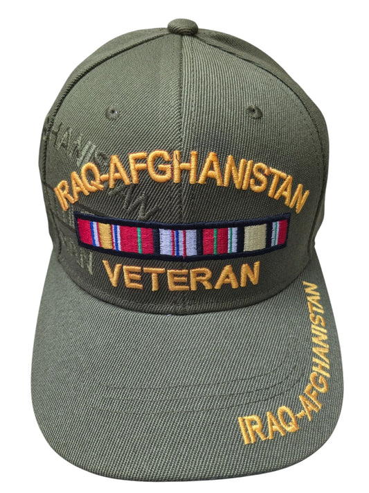 US Military Iraq-Afghanistan Veteran Olive Adjustable Baseball Hat Cap