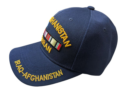 US Military Iraq-Afghanistan Veteran Blue Adjustable Baseball Hat Cap