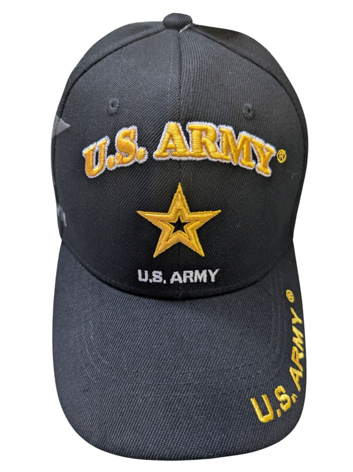 US Military Army Gold Star Shadow Style Black Baseball Cap