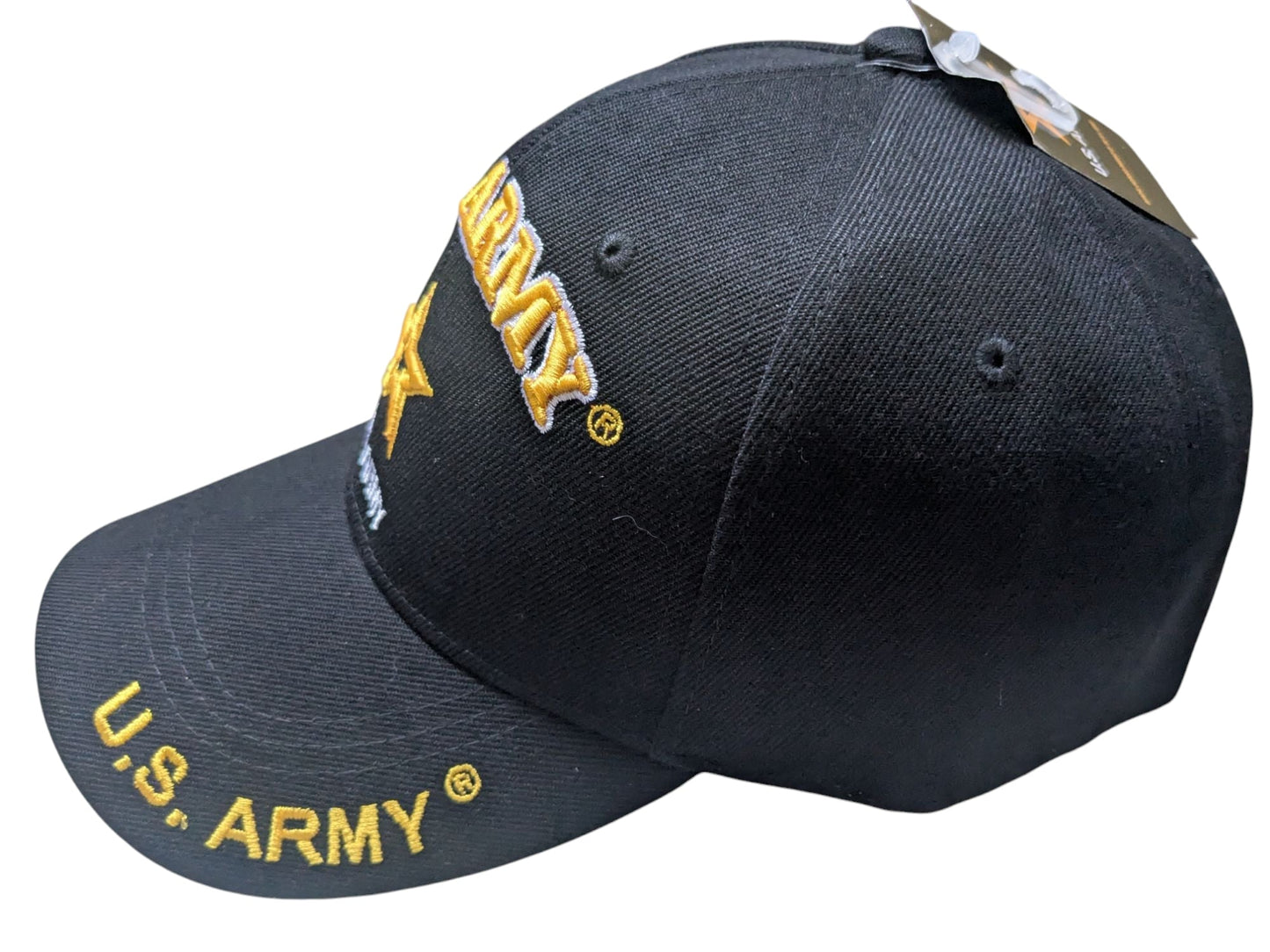 US Military Army Gold Star Shadow Style Black Baseball Cap