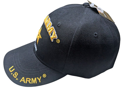 US Military Army Gold Star Shadow Style Black Baseball Cap