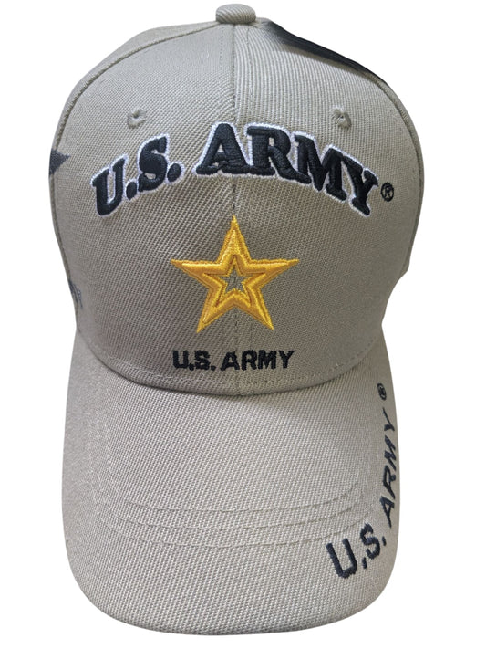 US Military Army Gold Star Shadow Style Khaki Baseball Cap