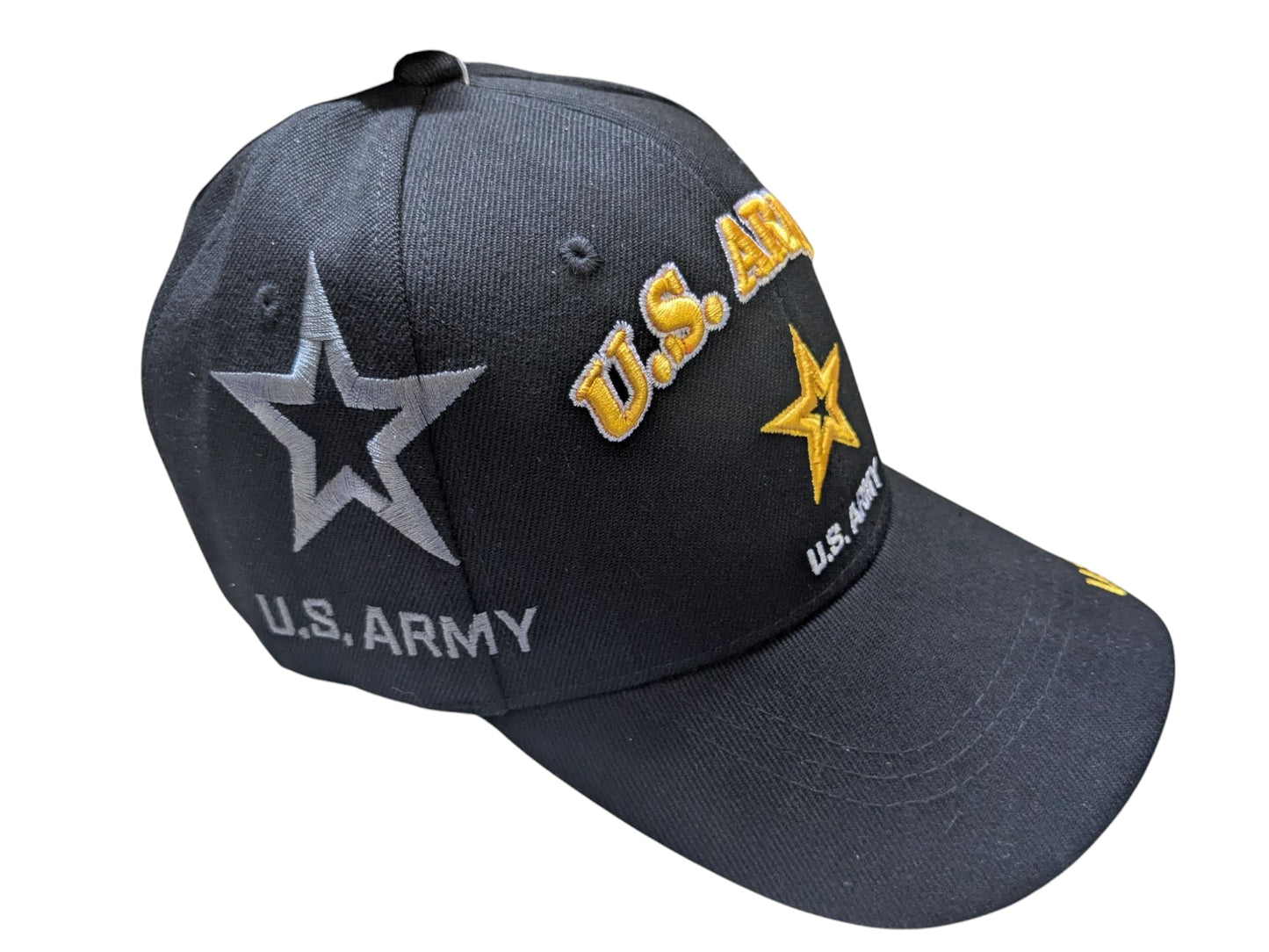 US Military Army Gold Star Shadow Style Black Baseball Cap
