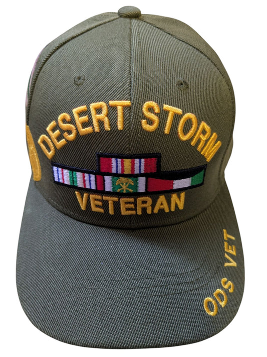 US Military Desert Storm Veteran ODS Olive Baseball Hat Cap