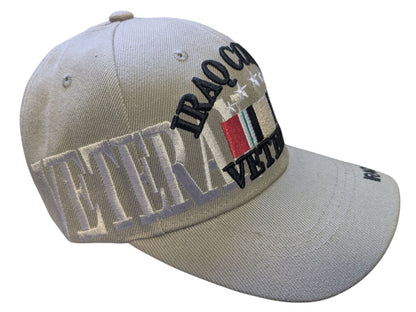 US Military Iraq Combat Veteran Khaki Baseball Hat Cap