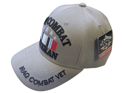 US Military Iraq Combat Veteran Khaki Baseball Hat Cap