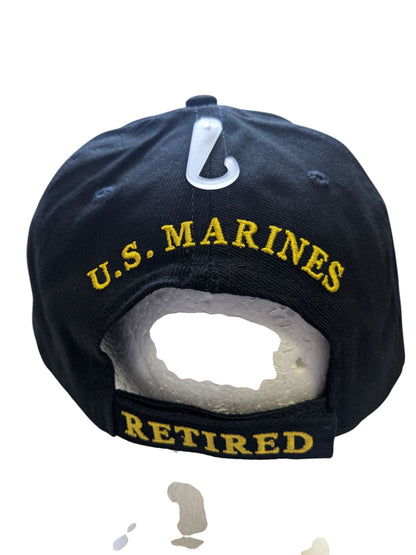 US Marine Corps Retired USMC Black Baseball Cap